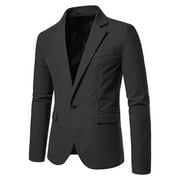 Awdenio Fashion Jackets for Men, Men Casual Solid One Button Blazer Turn-down Collar Suit Long Sleeves Jacket